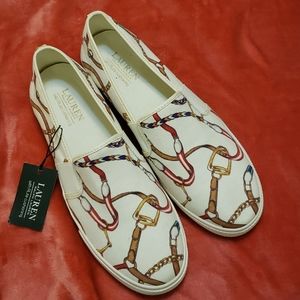 Lauren Slip On Sneakers Size 11 Cream